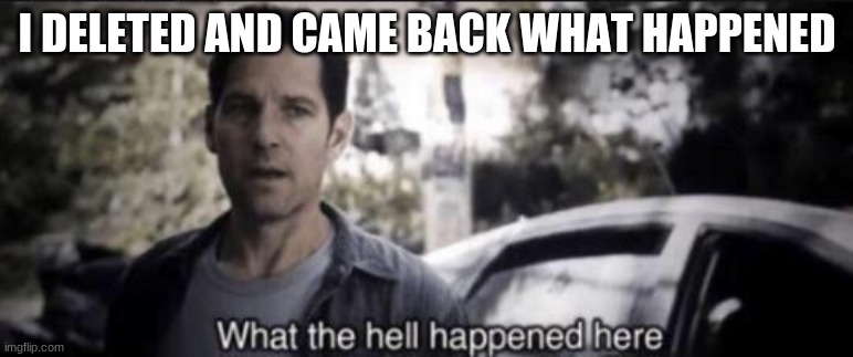 can i get mod back | I DELETED AND CAME BACK WHAT HAPPENED | image tagged in what the hell happened here | made w/ Imgflip meme maker