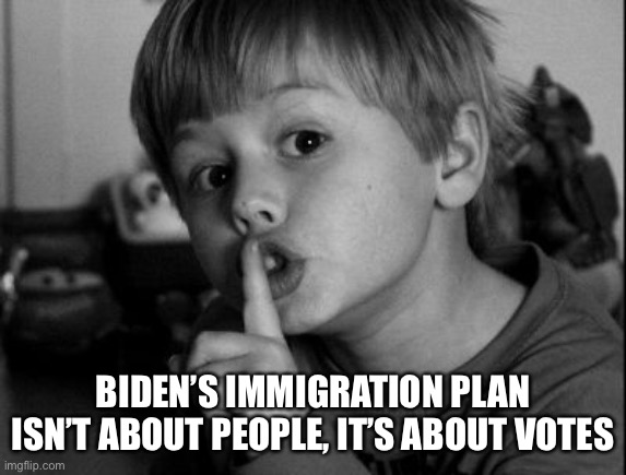 Illegal aliens will bring their family here and they will all be so grateful that they vote Democrat for generations. | BIDEN’S IMMIGRATION PLAN ISN’T ABOUT PEOPLE, IT’S ABOUT VOTES | image tagged in shhhh,go home,biden doesnt care about you | made w/ Imgflip meme maker