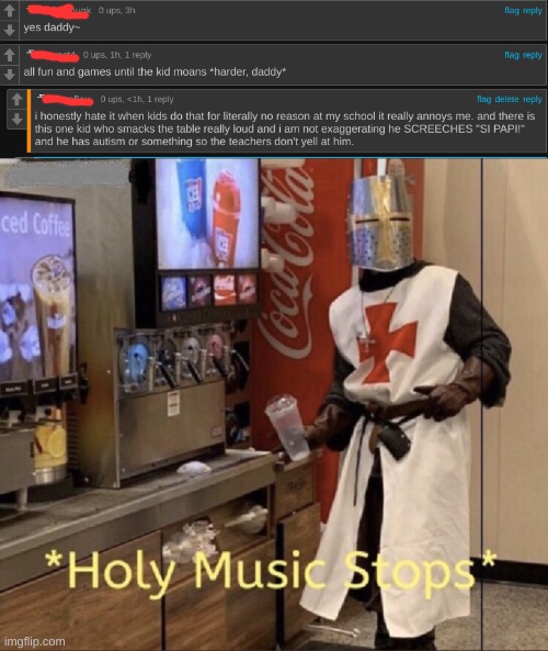 image tagged in holy music stops | made w/ Imgflip meme maker