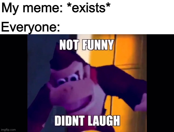 Lmao | My meme: *exists*; Everyone: | image tagged in not funny didn't laugh | made w/ Imgflip meme maker