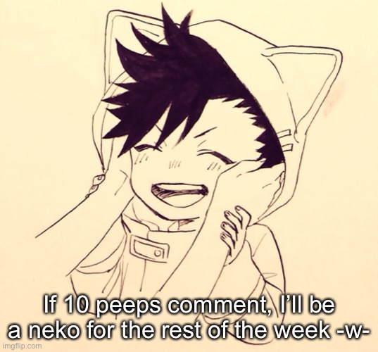 P l e a s e | If 10 peeps comment, I’ll be a neko for the rest of the week -w- | made w/ Imgflip meme maker
