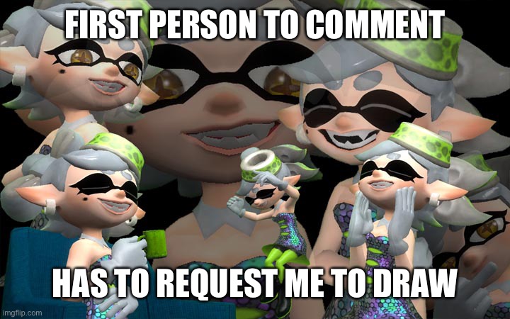 Laughing Marie | FIRST PERSON TO COMMENT; HAS TO REQUEST ME TO DRAW | image tagged in laughing marie | made w/ Imgflip meme maker