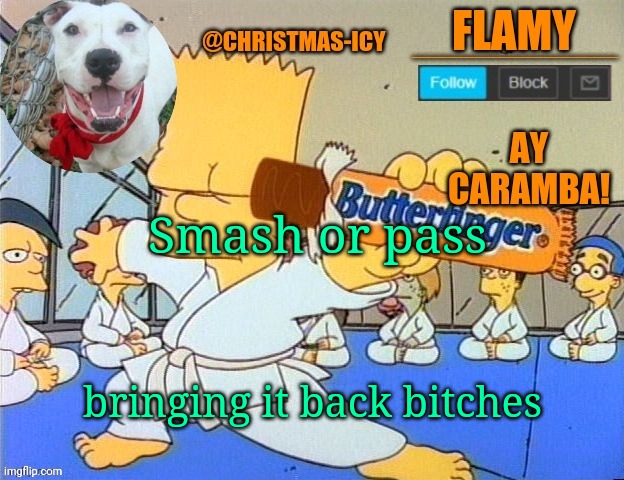 BA DA DA DA DAAAAAAAA | Smash or pass; bringing it back bitches | image tagged in flamy announce | made w/ Imgflip meme maker