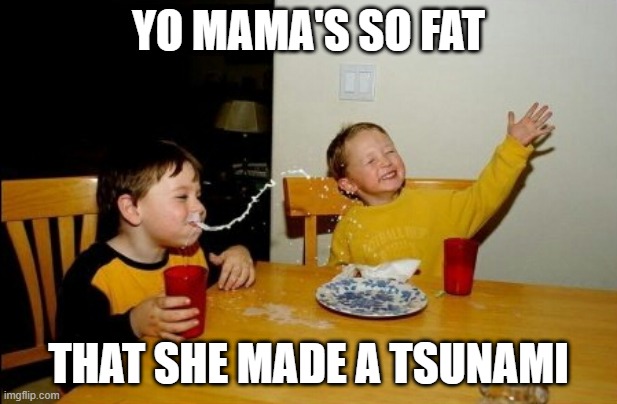 Yo Mama Tsunami Meme | YO MAMA'S SO FAT; THAT SHE MADE A TSUNAMI | image tagged in memes,yo mamas so fat | made w/ Imgflip meme maker
