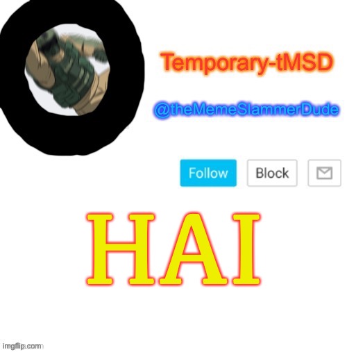 Hai | HAI | image tagged in temporary-tmsd announcement take 2,hai | made w/ Imgflip meme maker