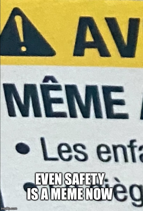 safety | EVEN SAFETY IS A MEME NOW | image tagged in safety,car | made w/ Imgflip meme maker