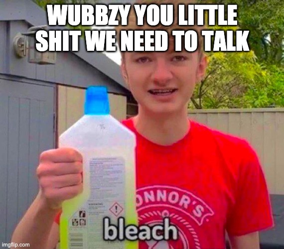 Now |  WUBBZY YOU LITTLE SHIT WE NEED TO TALK | image tagged in tommyinnit bleach | made w/ Imgflip meme maker