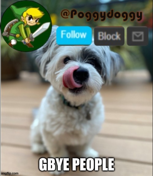 poggydoggy announcment | GBYE PEOPLE | image tagged in poggydoggy announcment | made w/ Imgflip meme maker