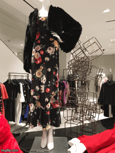 “Up and down. Up and down!” shouts the Attico aerobics instructor. | image tagged in gifs,fashion,attico,saks fifth avenue,aerobics,brian einersen | made w/ Imgflip images-to-gif maker