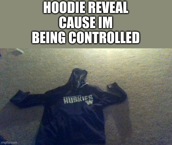 HOODIE REVEAL CAUSE IM BEING CONTROLLED | made w/ Imgflip meme maker