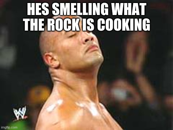 the ROCK IS COOKING | HES SMELLING WHAT THE ROCK IS COOKING | image tagged in the rock smelling,funny,funny memes,memes,lmao,lol | made w/ Imgflip meme maker