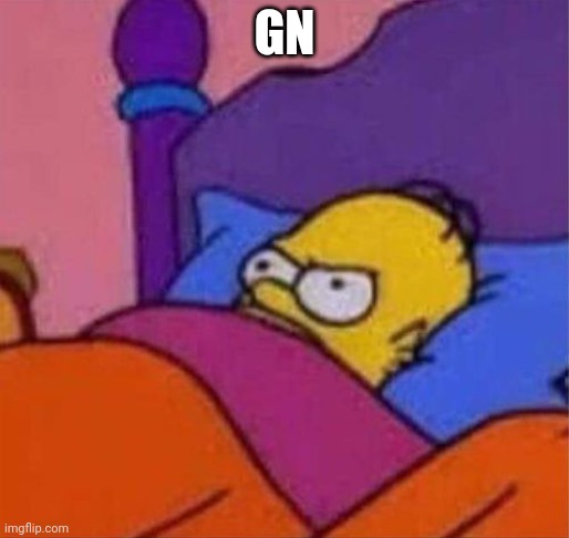 Gn | GN | image tagged in angry homer simpson in bed | made w/ Imgflip meme maker