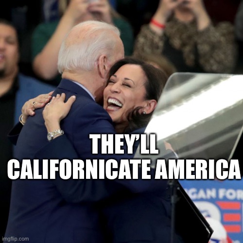Californication... | THEY’LL CALIFORNICATE AMERICA | image tagged in joe biden kamala harris | made w/ Imgflip meme maker