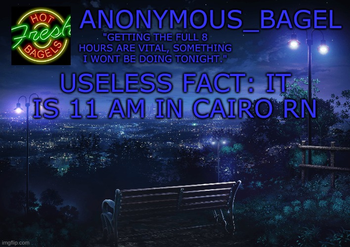 the bois in egypt just chillin, i guess | USELESS FACT: IT IS 11 AM IN CAIRO RN | image tagged in announcement thingy midnight | made w/ Imgflip meme maker