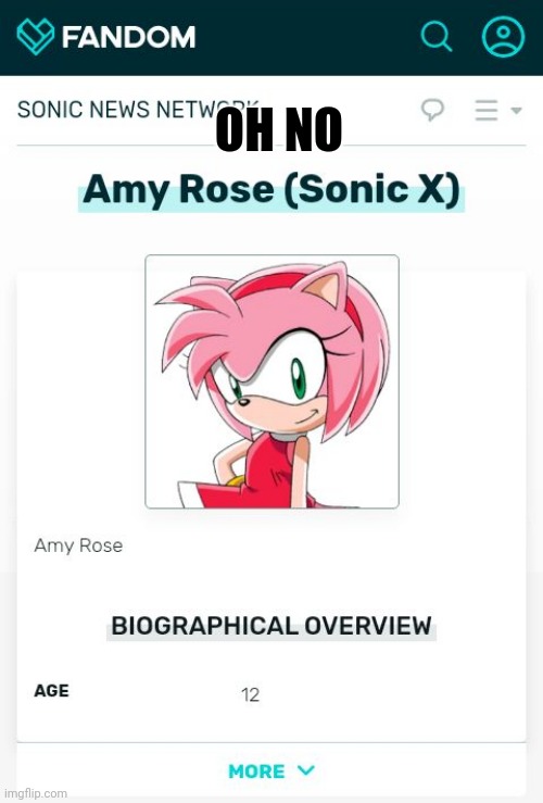 fbi comin up | OH NO | image tagged in sonic the hedgehog,sonic says,amy rose,fbi | made w/ Imgflip meme maker