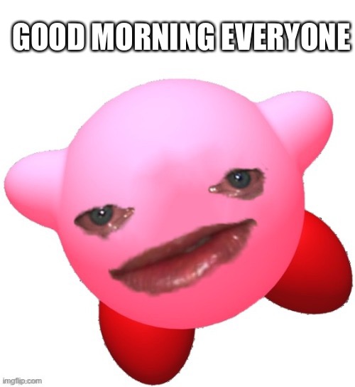 Kirby | GOOD MORNING EVERYONE | image tagged in kirby | made w/ Imgflip meme maker