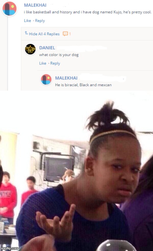 I think he meant the color | image tagged in memes,black girl wat,comments,dog,dogs,race | made w/ Imgflip meme maker