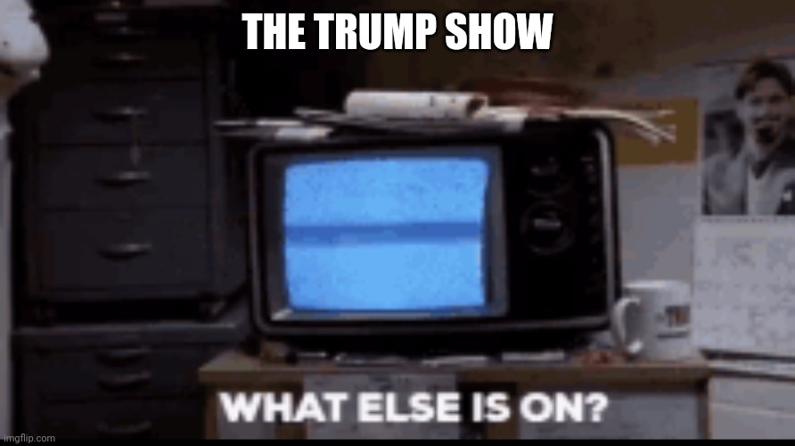 Now what are we going to watch? | THE TRUMP SHOW | image tagged in trump | made w/ Imgflip meme maker