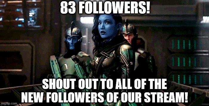 Thanks for following! | 83 FOLLOWERS! SHOUT OUT TO ALL OF THE NEW FOLLOWERS OF OUR STREAM! | image tagged in marvel,captain marvel | made w/ Imgflip meme maker