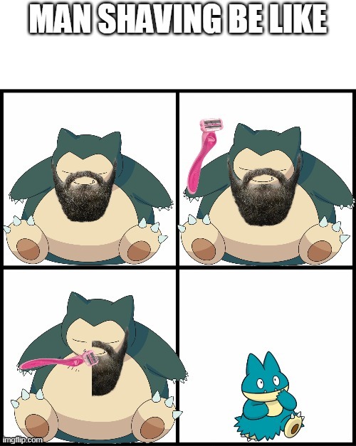 man shaving in a nutshell | image tagged in memes,funny,snorlax,shaving,rage comics,man shaving | made w/ Imgflip meme maker