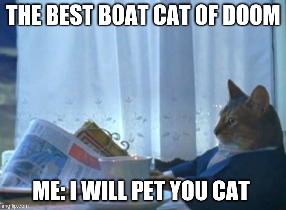 I Should Buy A Boat Cat Meme | THE BEST BOAT CAT OF DOOM; ME: I WILL PET YOU CAT | image tagged in memes,i should buy a boat cat | made w/ Imgflip meme maker