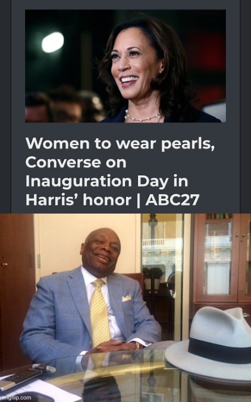 pearl necklace | image tagged in willie brown,kamala harris,double entendres | made w/ Imgflip meme maker