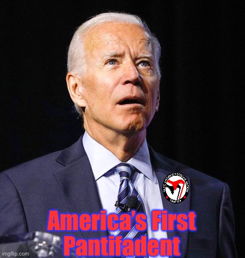 Joe Biden is America’s First Pantifadent | America’s First
Pantifadent | image tagged in joe biden,not my president | made w/ Imgflip meme maker