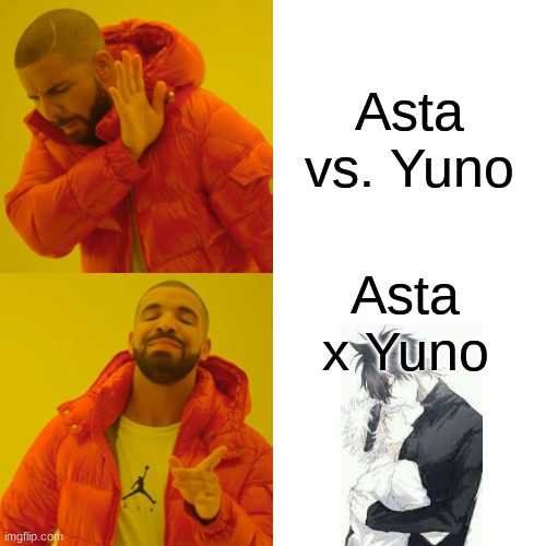 Asta x Yuno foreverrrrrrr | Asta vs. Yuno; Asta x Yuno | image tagged in gay,black clover,ships,memes | made w/ Imgflip meme maker
