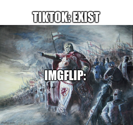 Crusader | TIKTOK: EXIST; IMGFLIP: | image tagged in crusader | made w/ Imgflip meme maker