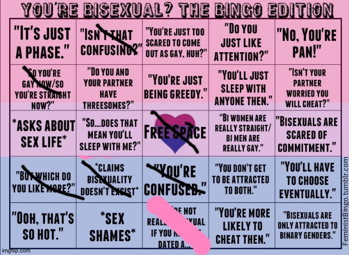 I've heard all of these | image tagged in bisexual bingo | made w/ Imgflip meme maker