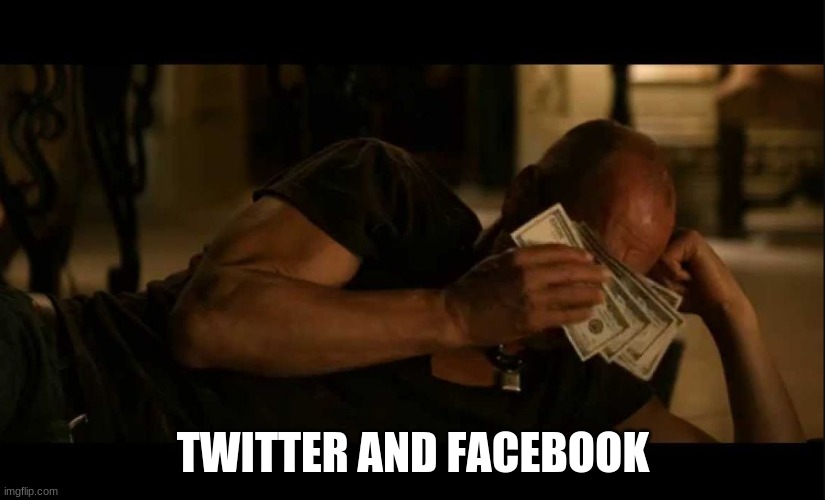 Money Cry | TWITTER AND FACEBOOK | image tagged in money cry | made w/ Imgflip meme maker