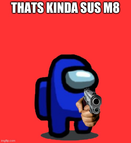 the sus gun | THATS KINDA SUS M8 | image tagged in the sus gun | made w/ Imgflip meme maker