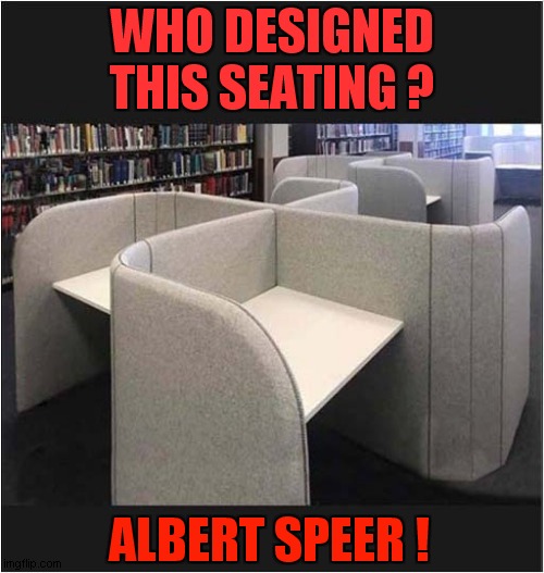 Hidden Subliminal Message ? | WHO DESIGNED THIS SEATING ? ALBERT SPEER ! | image tagged in fun,swastika,seating,nazi | made w/ Imgflip meme maker