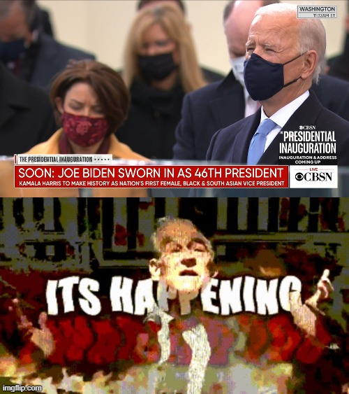 Ron Paul has words for this moment | image tagged in biden inauguration,ron paul it's happening,inauguration,inauguration day,biden,joe biden | made w/ Imgflip meme maker