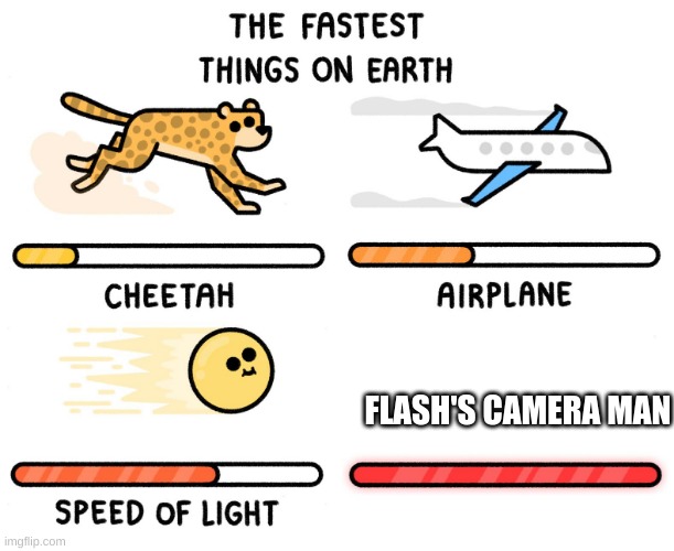 Fastest thing on earth | FLASH'S CAMERA MAN | image tagged in fastest thing on earth | made w/ Imgflip meme maker
