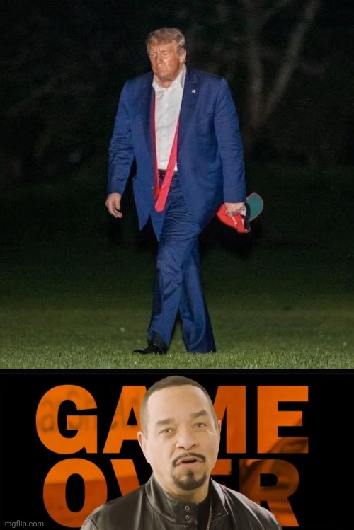 image tagged in sad trump,ice t - game over | made w/ Imgflip meme maker