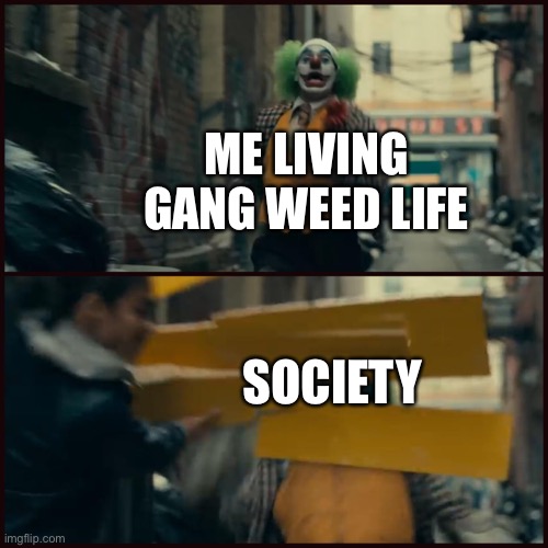 Joker | ME LIVING GANG WEED LIFE; SOCIETY | image tagged in joker,gangweed | made w/ Imgflip meme maker