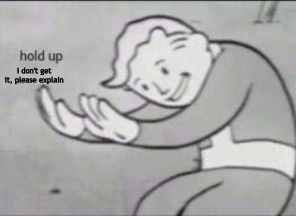 Fallout Hold Up | I don't get it, please explain | image tagged in fallout hold up | made w/ Imgflip meme maker