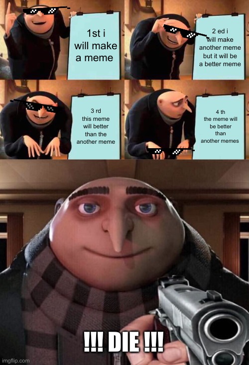 gru gun meme Poster for Sale by gketheredge