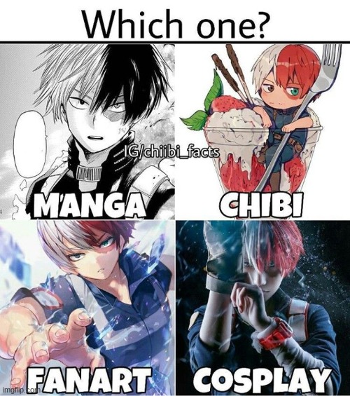 I choose cosplay :D | image tagged in todoroki,chibi,manga,fanart,cosplay,choose wisely | made w/ Imgflip meme maker