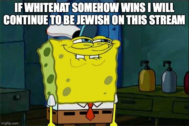 Don't You Squidward Meme | IF WHITENAT SOMEHOW WINS I WILL CONTINUE TO BE JEWISH ON THIS STREAM | image tagged in memes,don't you squidward | made w/ Imgflip meme maker