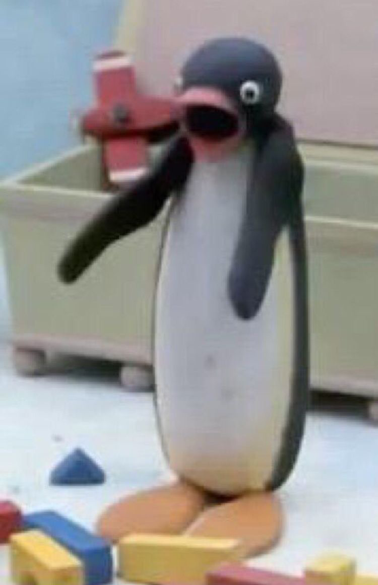High Quality Gasping penguin Blank Meme Template