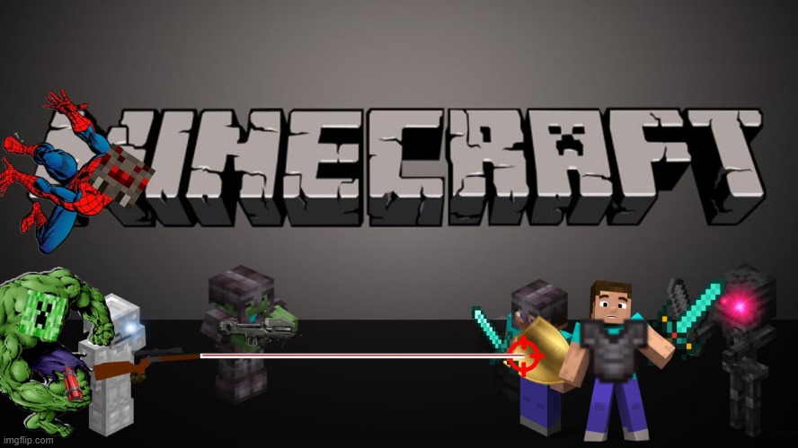 Steve versus the mobs in minecraft | image tagged in minecraft | made w/ Imgflip meme maker