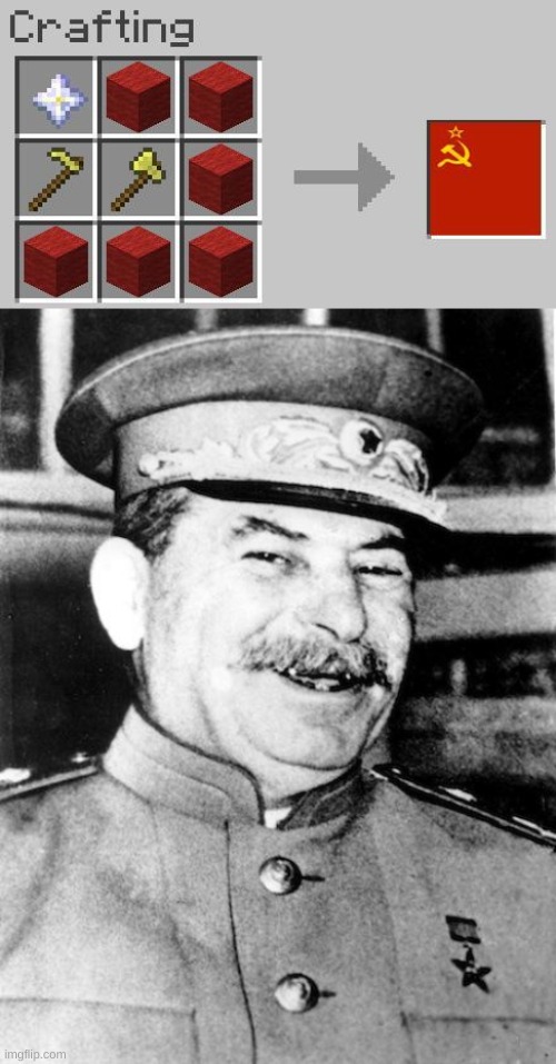 stalin approves | image tagged in memes,funny,minecraft,stalin,communism | made w/ Imgflip meme maker