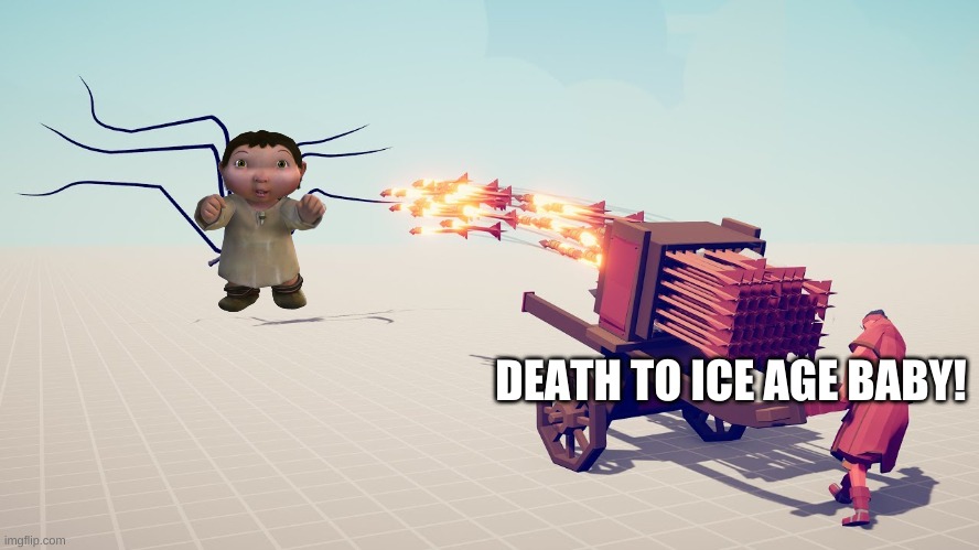 shamelessly promoting my template ice age baby edition | DEATH TO ICE AGE BABY! | image tagged in memes,funny,custom template,ice age baby | made w/ Imgflip meme maker