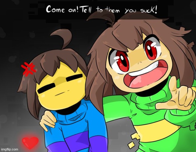 why is chara pointing at- | made w/ Imgflip meme maker