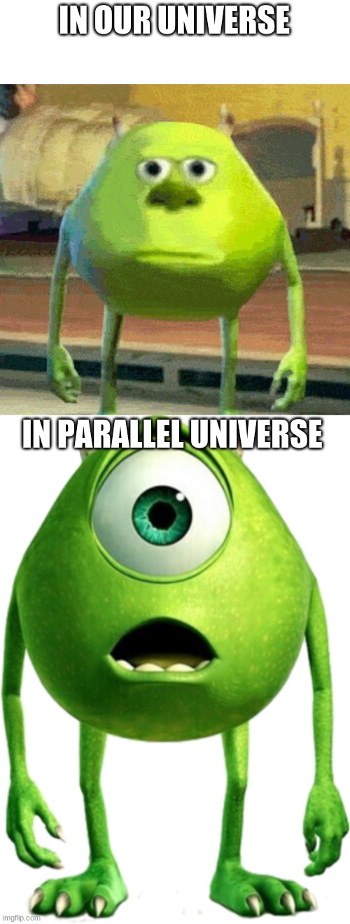 Anyone seen him? | IN OUR UNIVERSE; IN PARALLEL UNIVERSE | image tagged in memes | made w/ Imgflip meme maker