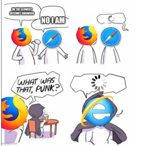 slowest browser | image tagged in e | made w/ Imgflip meme maker