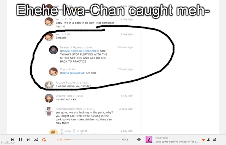 Ehehe Iwa-Chan caught meh- | made w/ Imgflip meme maker