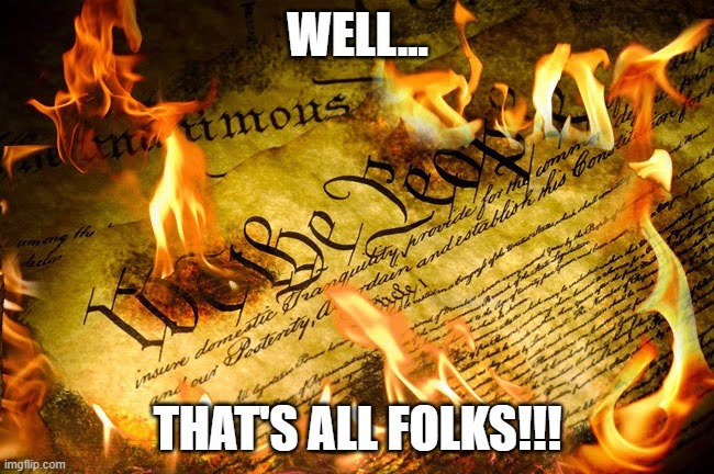 Well...that's all folks!!! | WELL... THAT'S ALL FOLKS!!! | image tagged in constitution,nwo | made w/ Imgflip meme maker